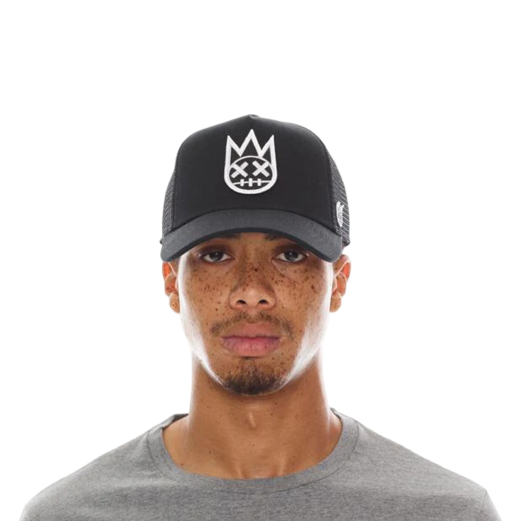 Black Trucker Hat – Mesh Back, White Clean Logo