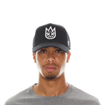 Black Trucker Hat – Mesh Back, White Clean Logo
