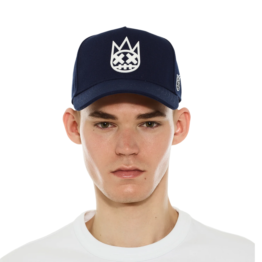 Cult's Logo Mesh Back Trucker Hat "Shimuchan" in Midnight Blue