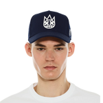 Cult's Logo Mesh Back Trucker Hat "Shimuchan" in Midnight Blue