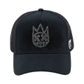 Cult's Crystal Logo Mesh Back Trucker Hat in Black