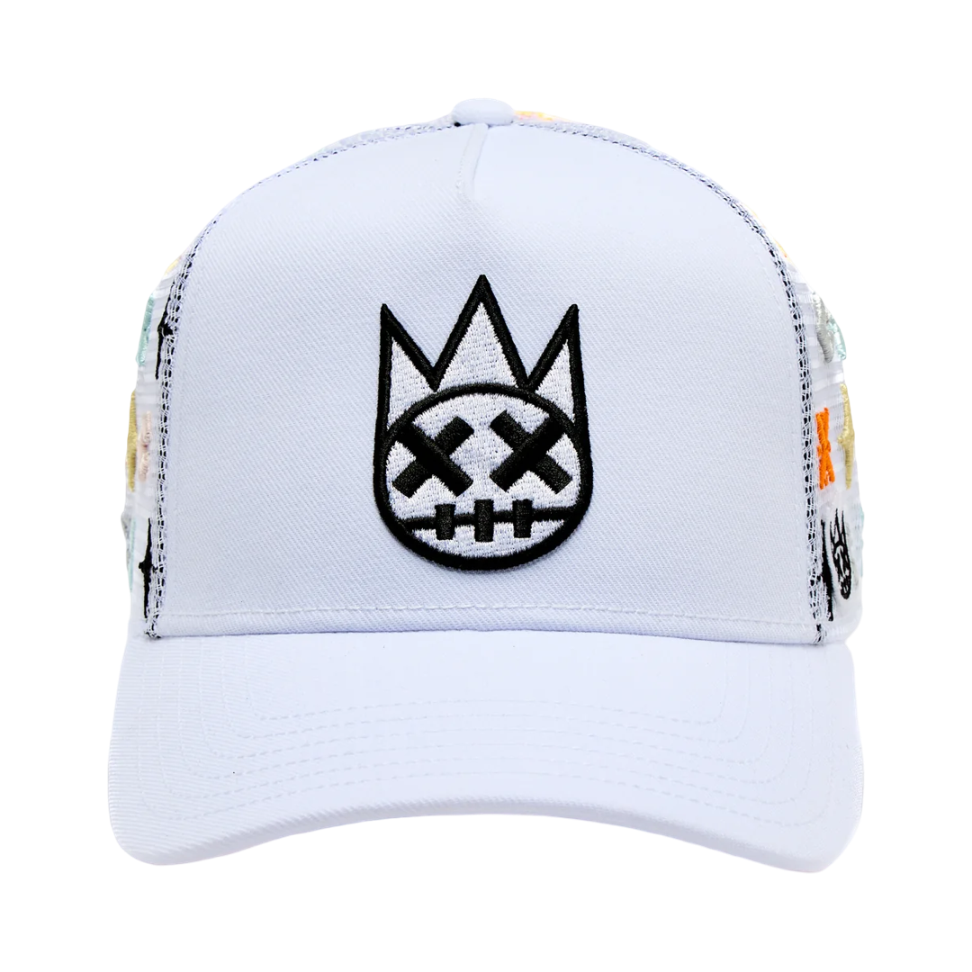 Cult's Cult Logo Pattern Hat in White Pattern