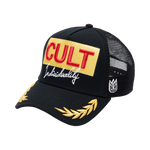 Cult's Logo Mesh Back Trucker Hat "Cult Racing" in Black