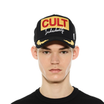 Cult's Logo Mesh Back Trucker Hat "Cult Racing" in Black