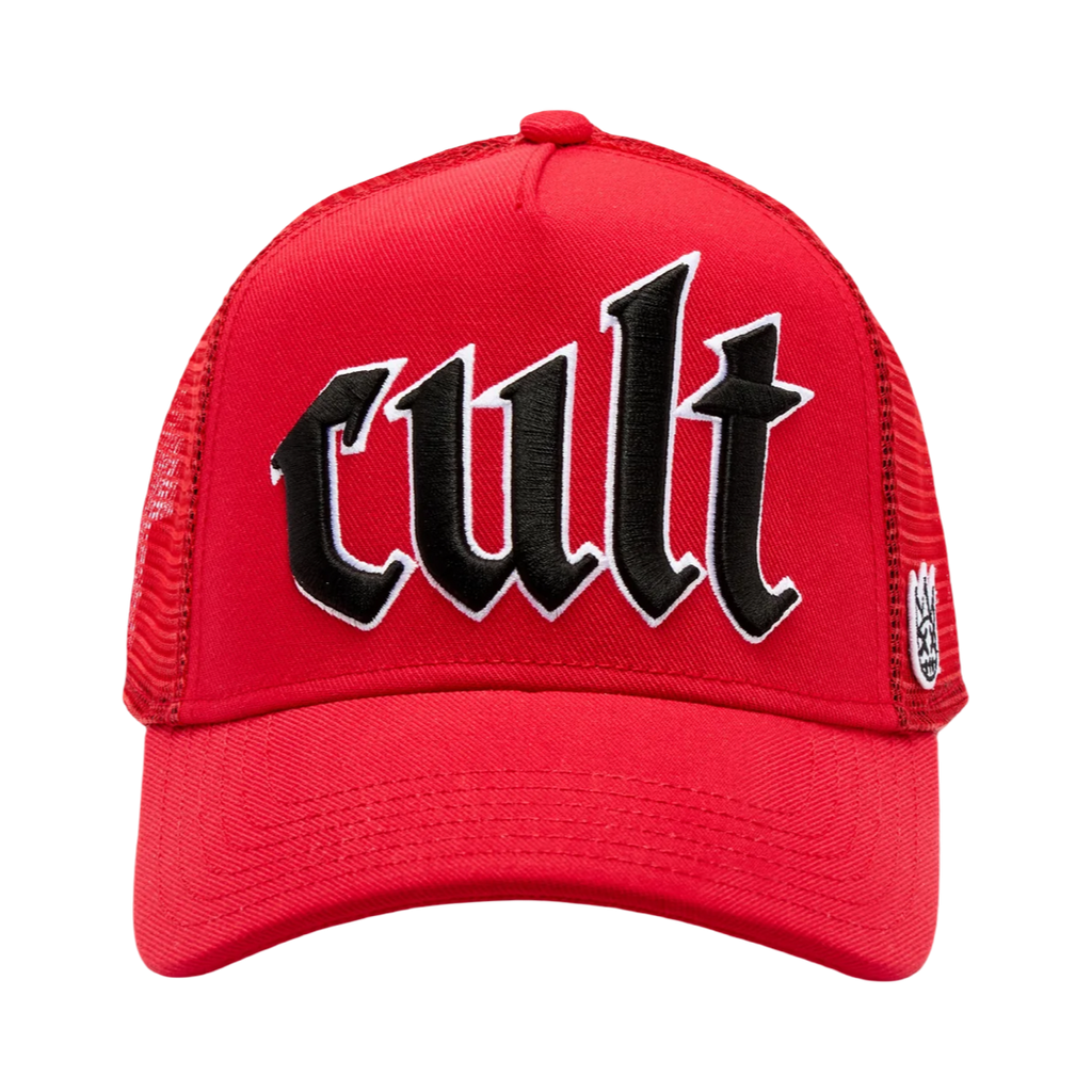 Cult's Old English Cult Logo Hat in High Risk Red