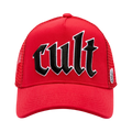 Cult's Old English Cult Logo Hat in High Risk Red