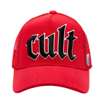 Cult's Old English Cult Logo Hat in High Risk Red