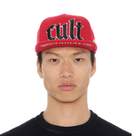 Cult's Old English Cult Logo Hat in High Risk Red
