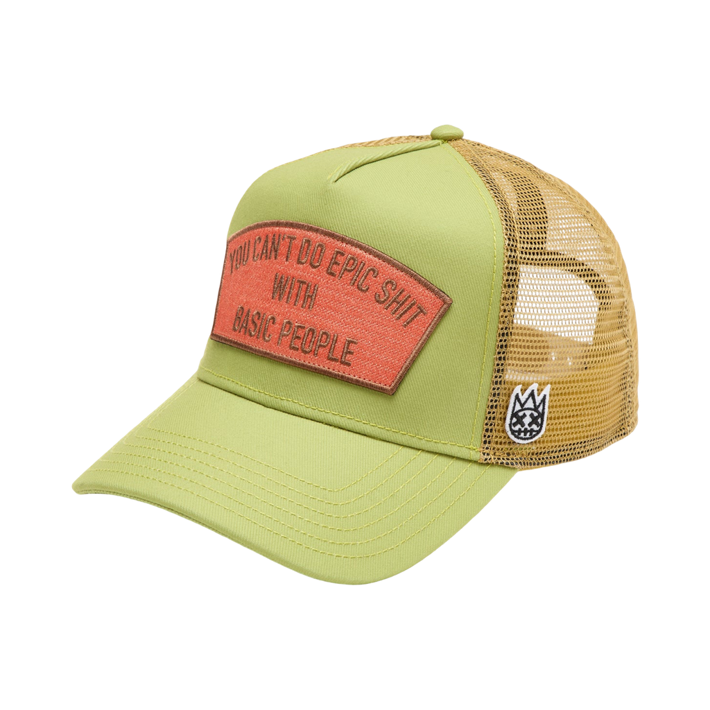 Cult's Logo Mesh Back Trucker Hat "Cant Do Epic Shit" in Green Oasis