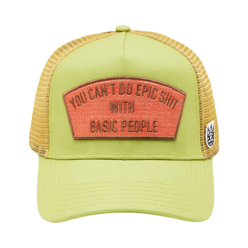 Cult's Logo Mesh Back Trucker Hat "Cant Do Epic Shit" in Green Oasis