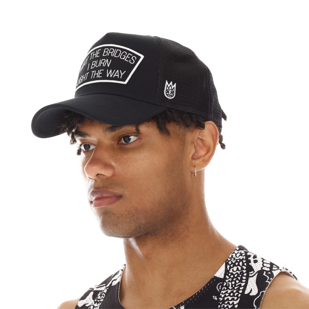 May the Bridges I Burn Trucker Hat – Black Mesh Back Cap
