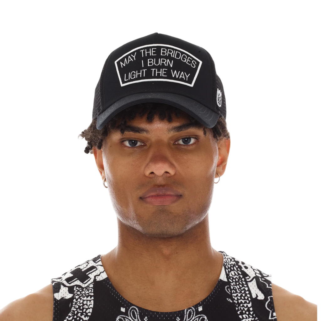 May the Bridges I Burn Trucker Hat – Black Mesh Back Cap