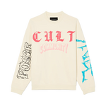 Cult's Novelty Fleece Crew Sweatshirt in Winter White