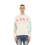 Cult's Novelty Fleece Crew Sweatshirt in Winter White
