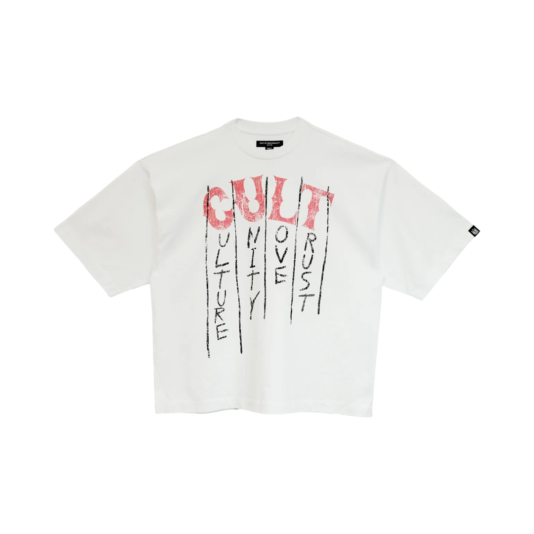 Cult's Oversized Heavyweight Boxy Short Sleeve Crew Neck Tee "C.U.L.T."