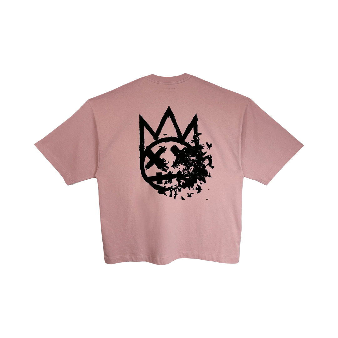 Cult's Oversized Heavyweight Boxy Short Sleeve Crew Neck Tee "Flocking Birds