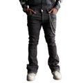 Stone-Line Zipper Men's Jeans Black