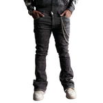 Stone-Line Zipper Men's Jeans Black