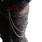 Stone-Line Zipper Men's Jeans Black