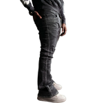 Stone-Line Zipper Men's Jeans Black