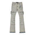 STUDDED FLARED DENIM