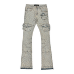 STUDDED FLARED DENIM