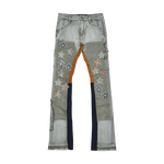 FLARE DENIM W/ STAR & RHINESTONE DETAILS