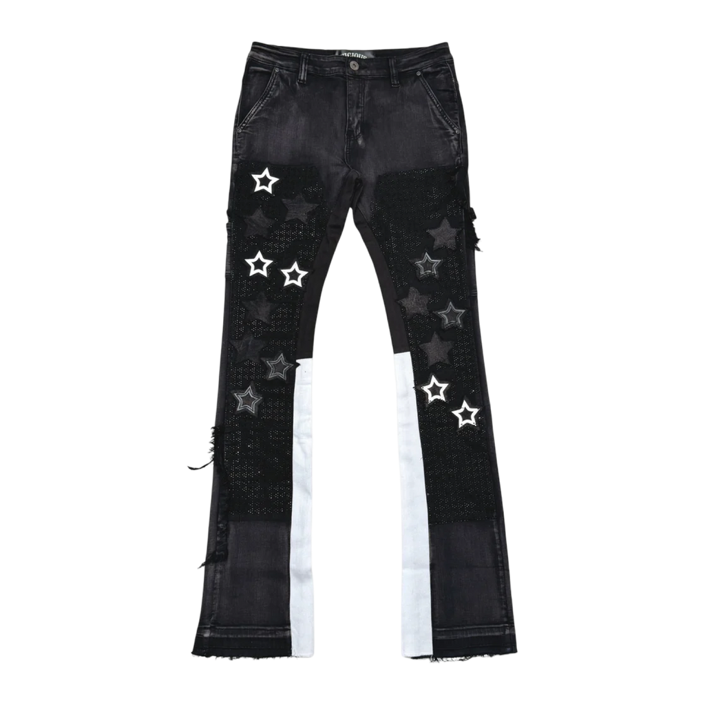 FLARE DENIM W/ STAR & RHINESTONE