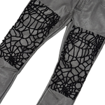 Vegan Leather Stack Pants / Spyder Web