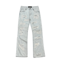 PREMIUM RELAXED FLARE DENIM WITH PEARL / RIHNESTONES