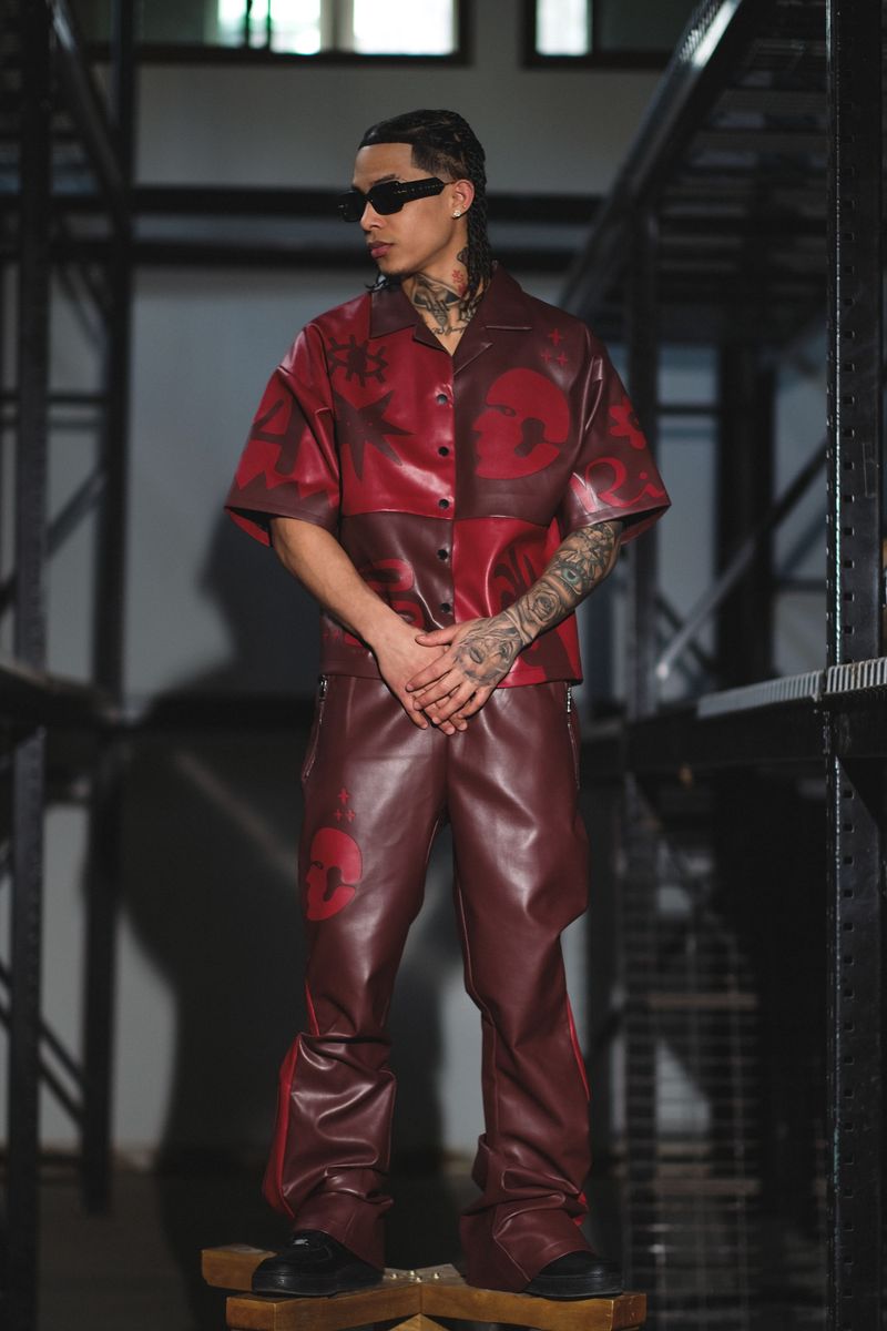 Tribal colorblock button up set