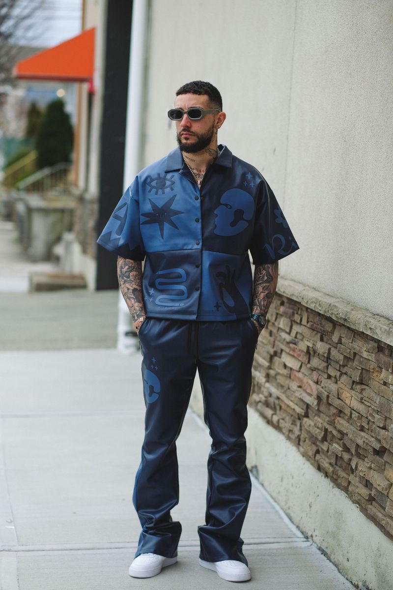 Tribal colorblock button up set