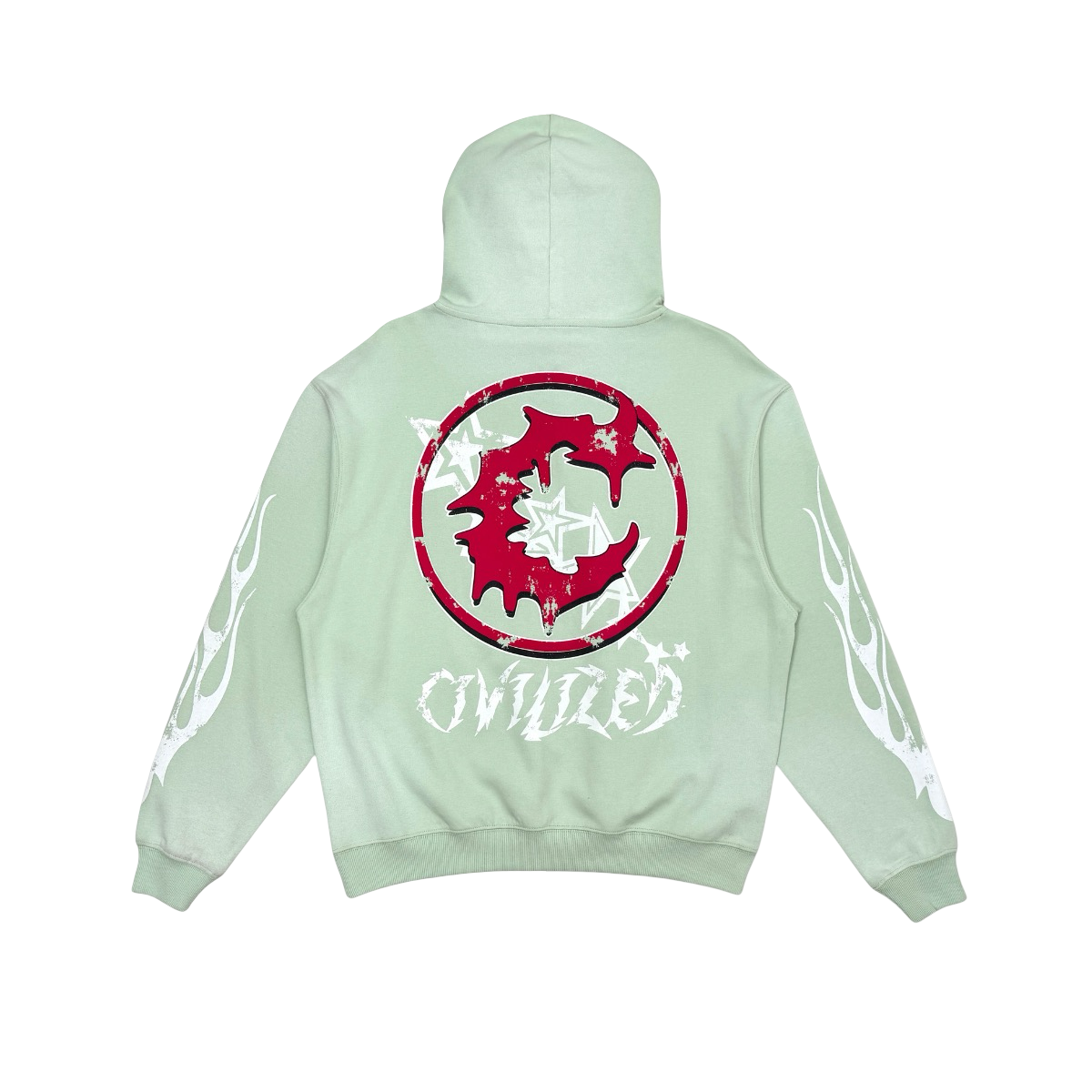 SKULL WASHED PULLOVER HOODIE