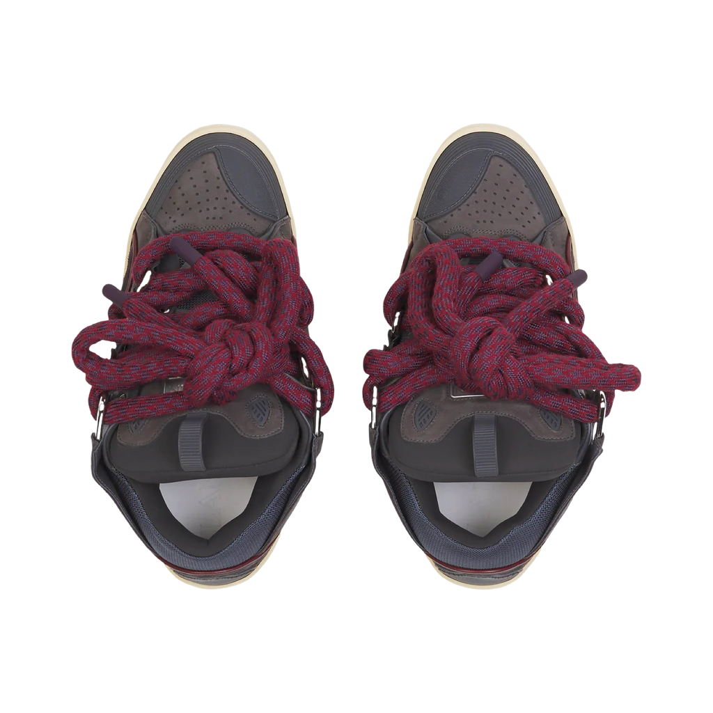 CURB SNEAKERS IN LEATHER WITH SNAKE LACES