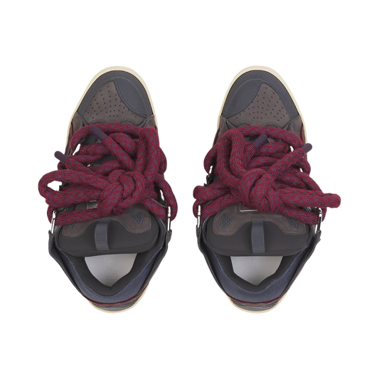 CURB SNEAKERS IN LEATHER WITH SNAKE LACES