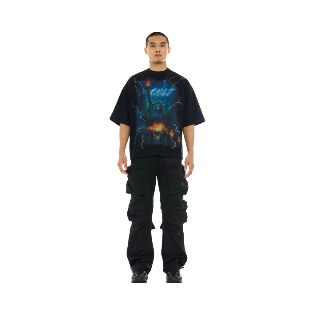 OVERSIZED SHORT SLEEVE CREW NECK TEE "BIG APPLE"