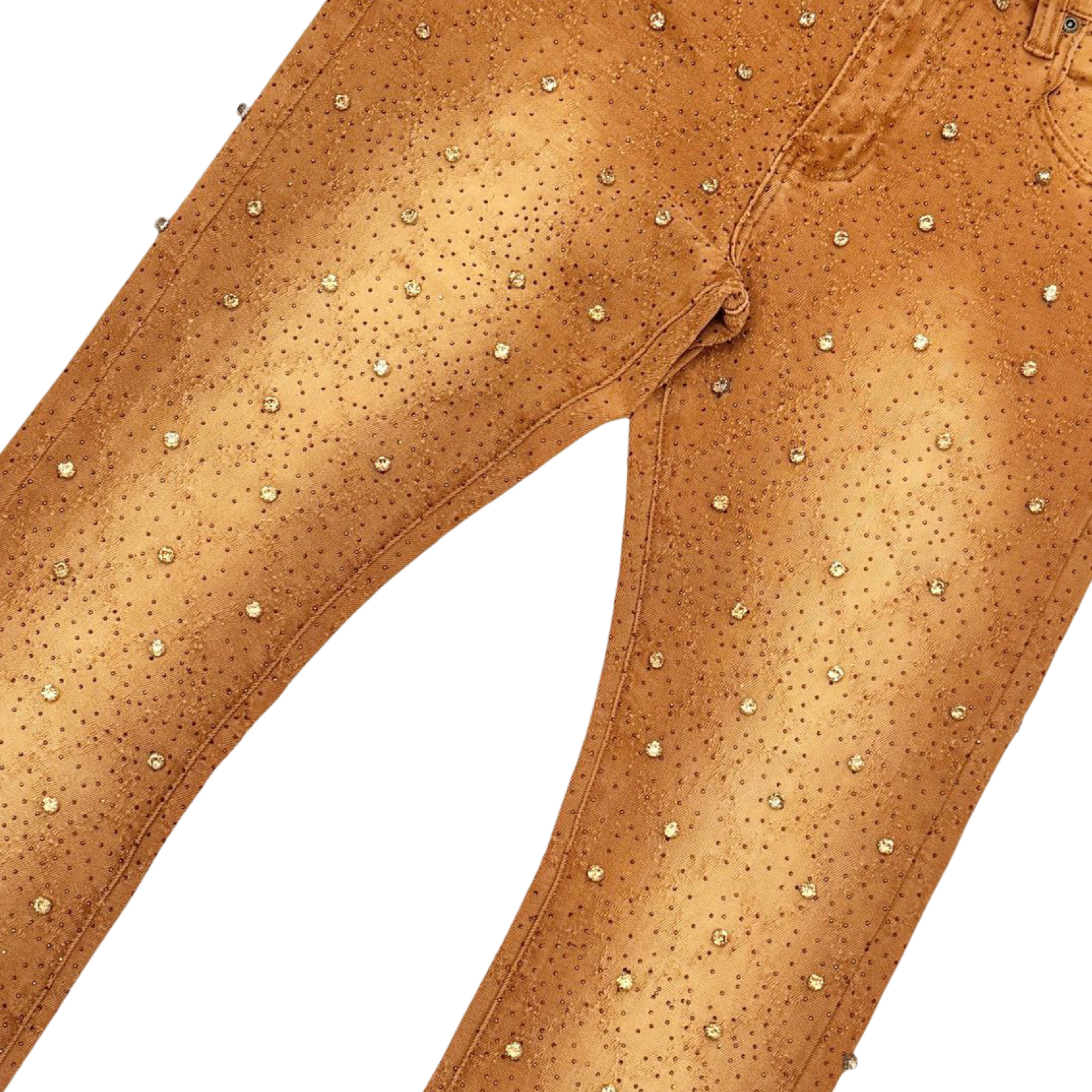 EMBELLISH RHINESTONE FLARE DENIM