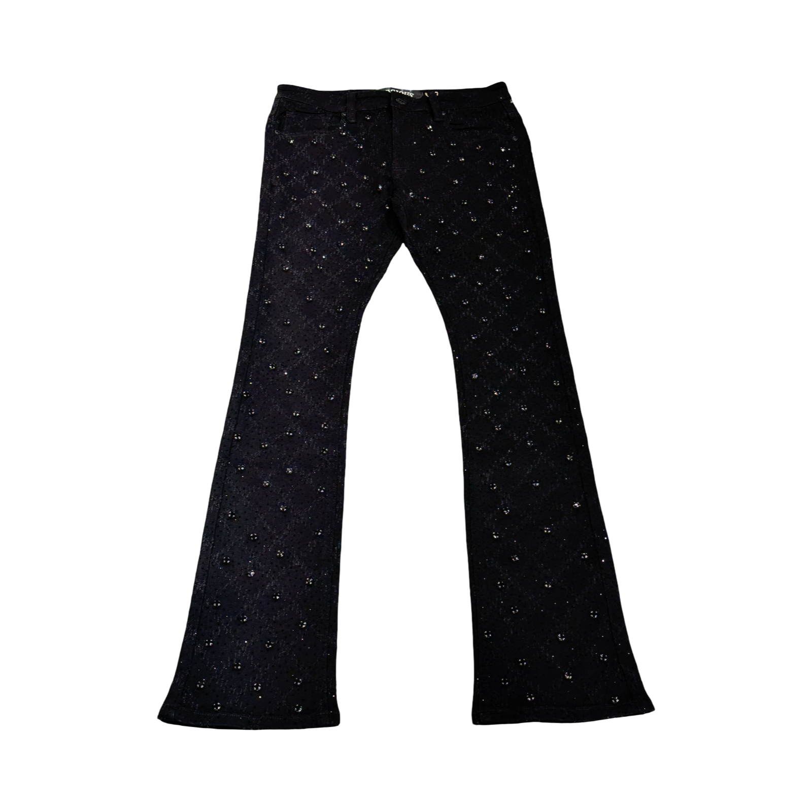 EMBELLISH RHINESTONE FLARE DENIM
