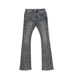 EMBELLISH RHINESTONE FLARE DENIM