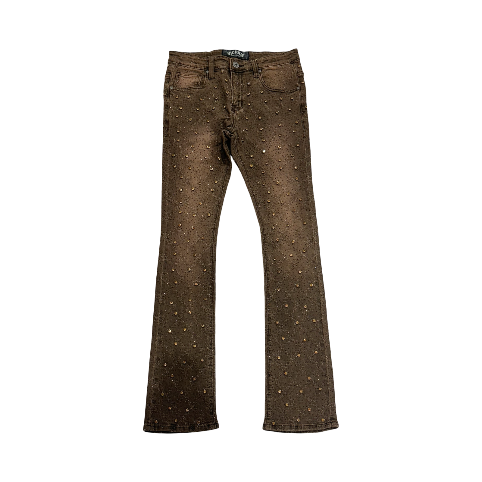 EMBELLISH RHINESTONE FLARE DENIM