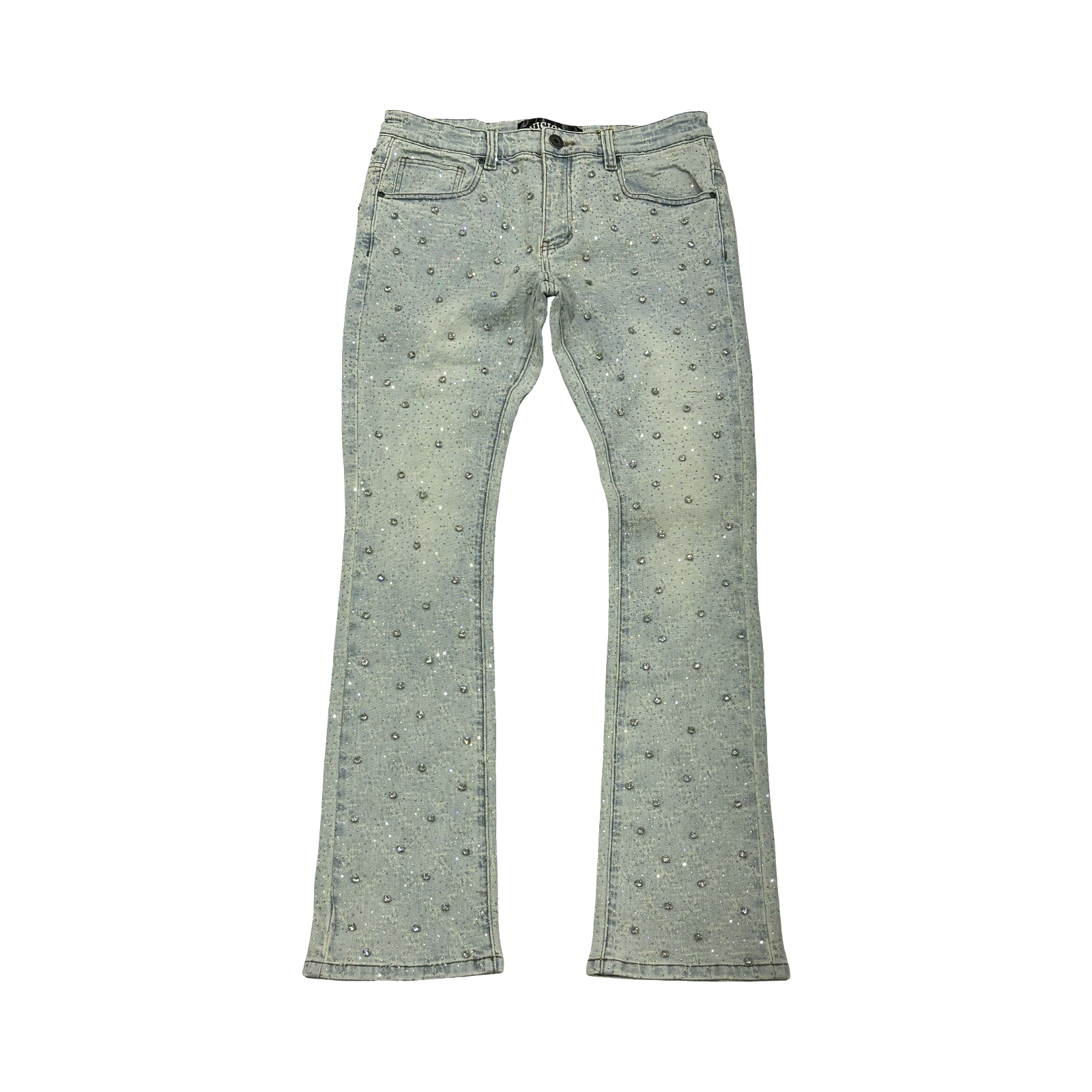 EMBELLISH RHINESTONE FLARE DENIM