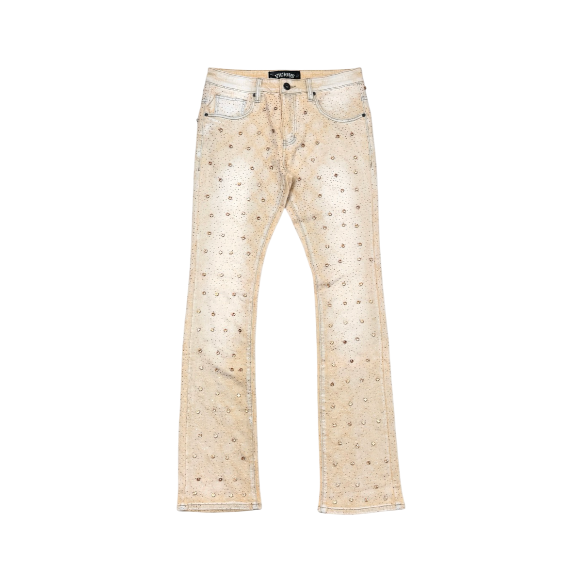EMBELLISH RHINESTONE FLARE DENIM
