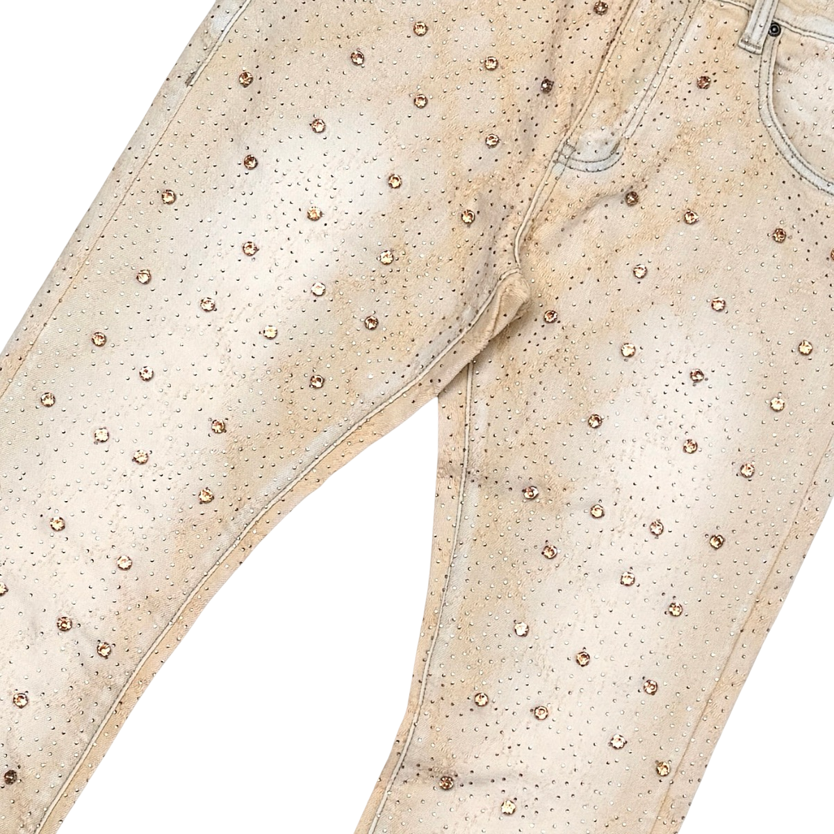 EMBELLISH RHINESTONE FLARE DENIM