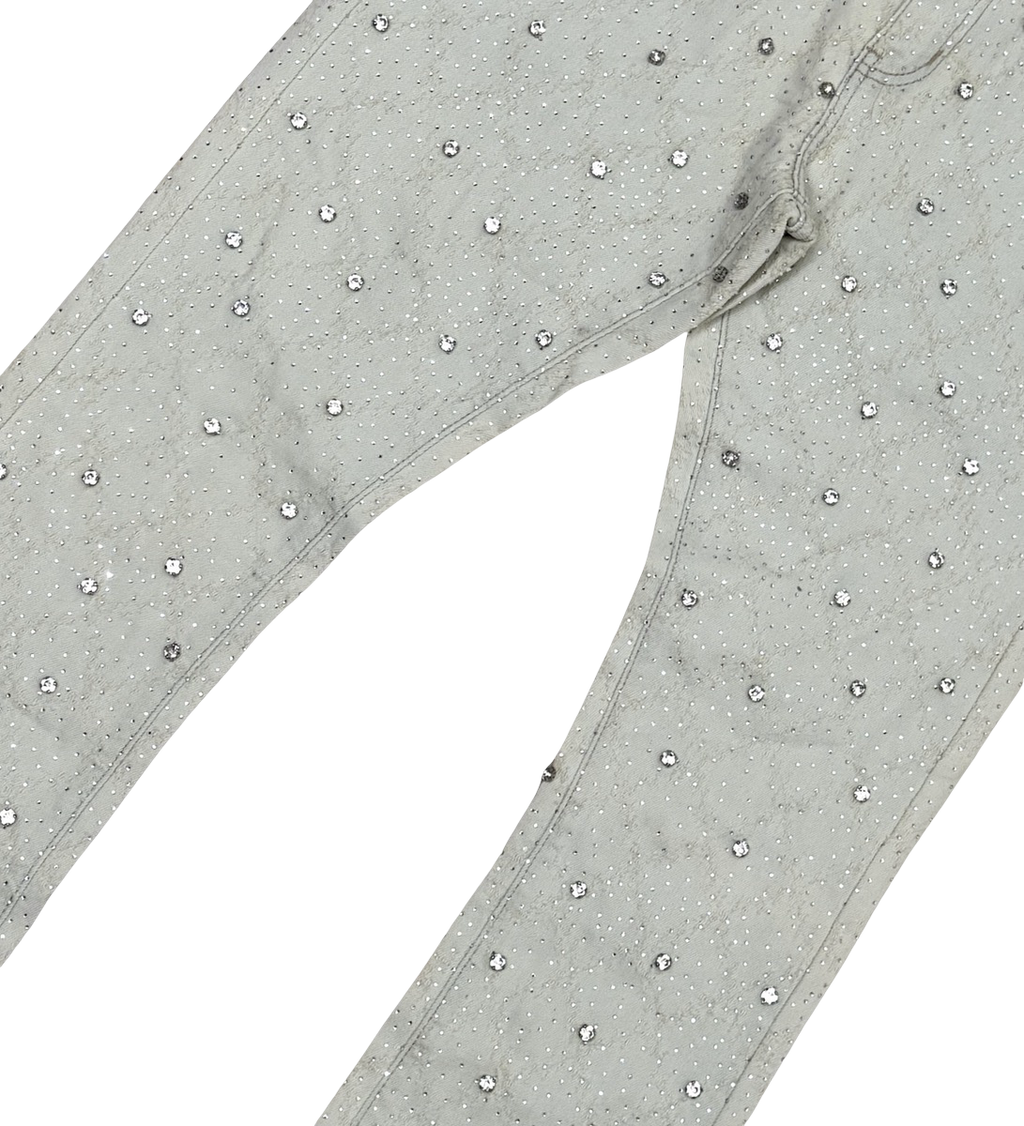 EMBELLISH RHINESTONE FLARE DENIM