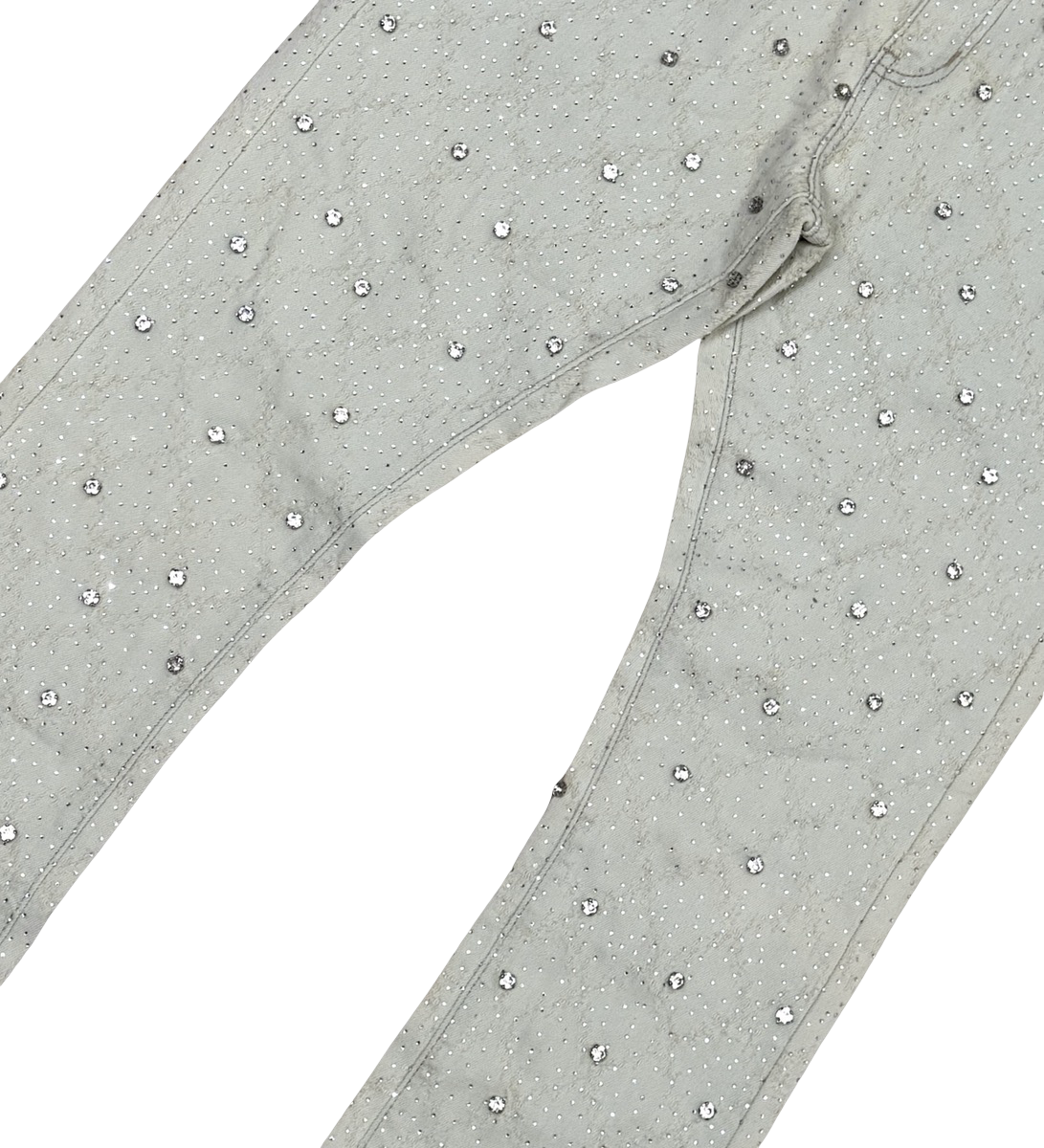 EMBELLISH RHINESTONE FLARE DENIM