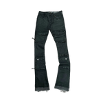 STACKED WAX COATED MULTI CARGO DENIM