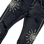 EMBELLISHED RHINESTONE FLARE DENIM