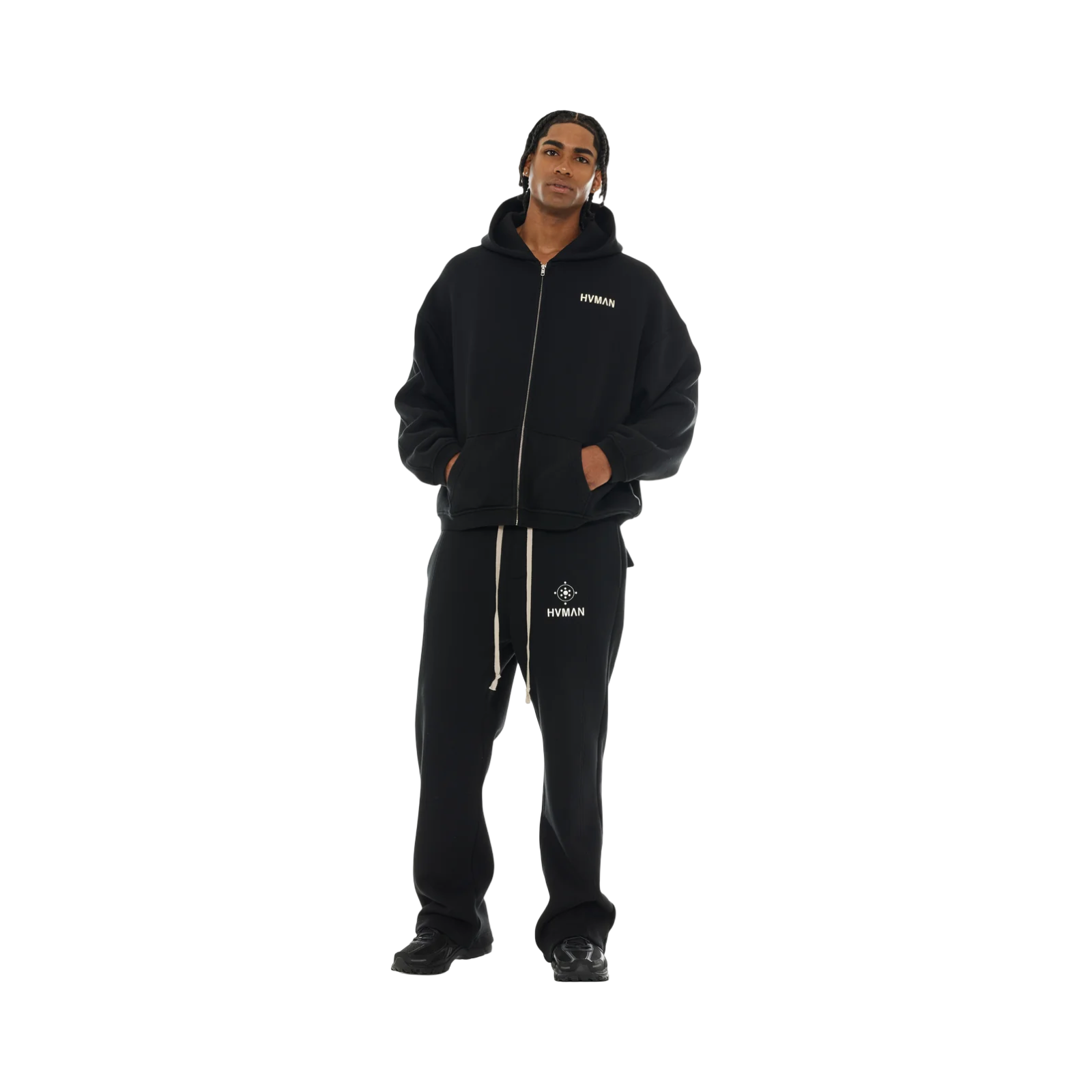 Hvman's Full Zip Sweatshirt in Black