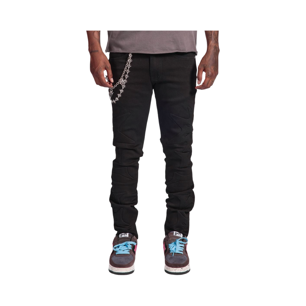 "NINJA" EMBOSSED JEANS
