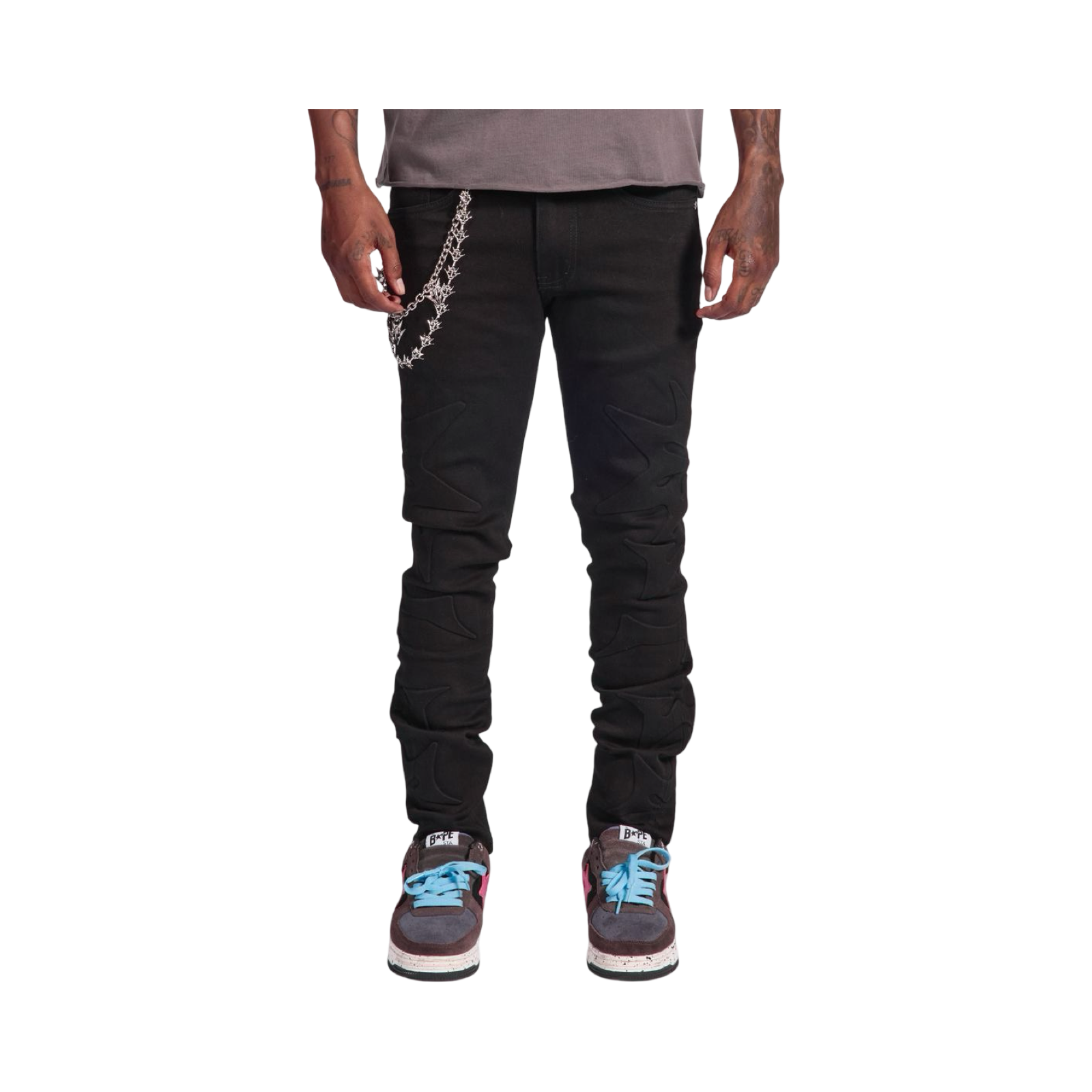 "NINJA" EMBOSSED JEANS
